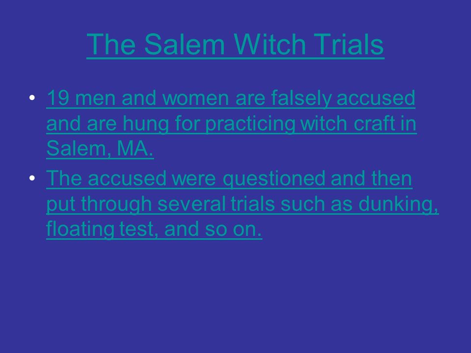 Salem Witch Trials Questions and Answers